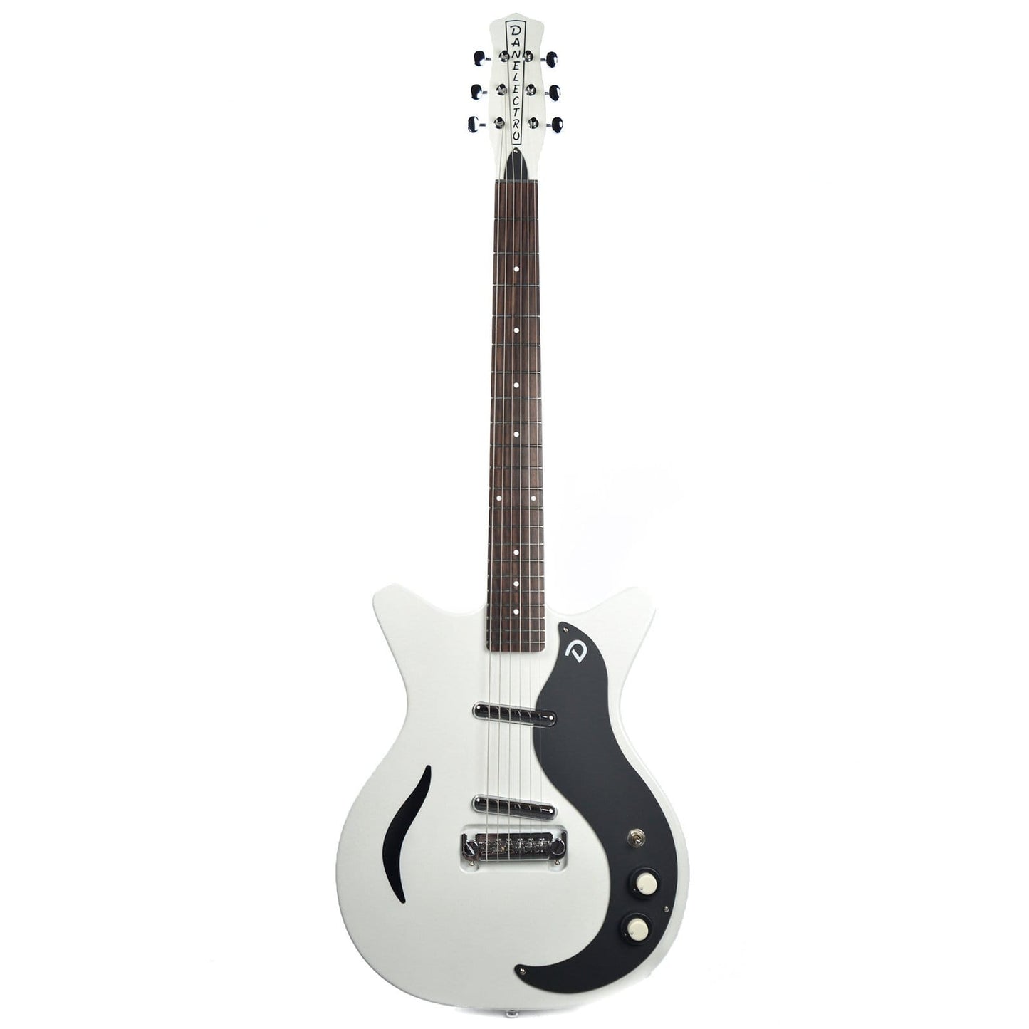 Danelectro 59M Spruce White Pearl/Black Electric Guitars / Semi-Hollow