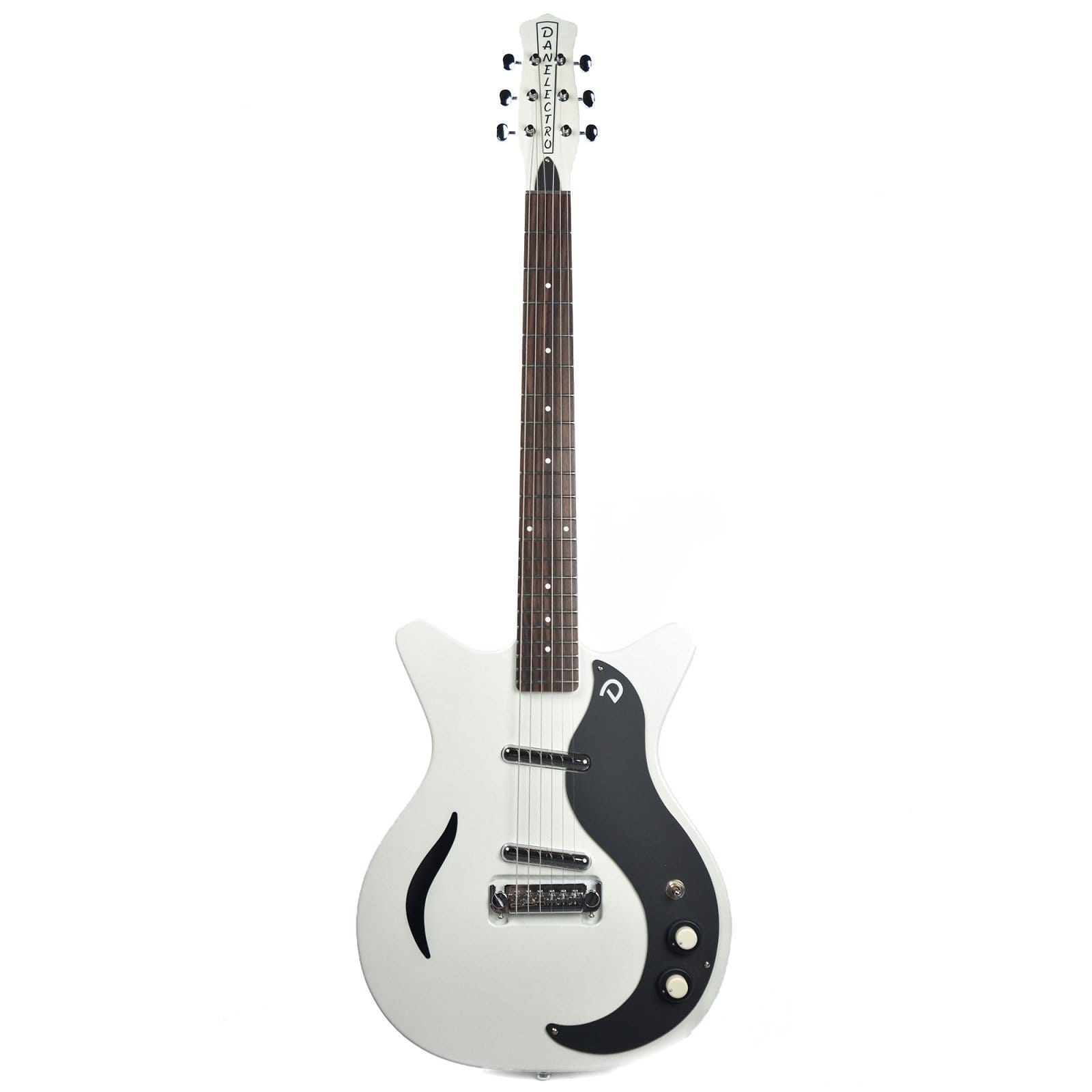 Danelectro 59M Spruce White Pearl/Black Electric Guitars / Semi-Hollow
