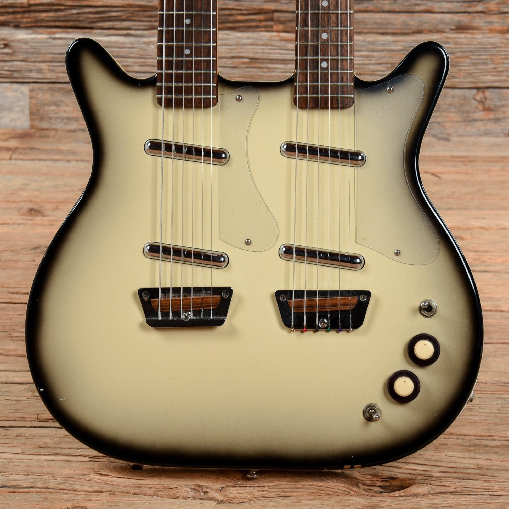 Danelectro Doubleneck 6/6 Standard Baritone Blackburst Electric Guitars / Solid Body