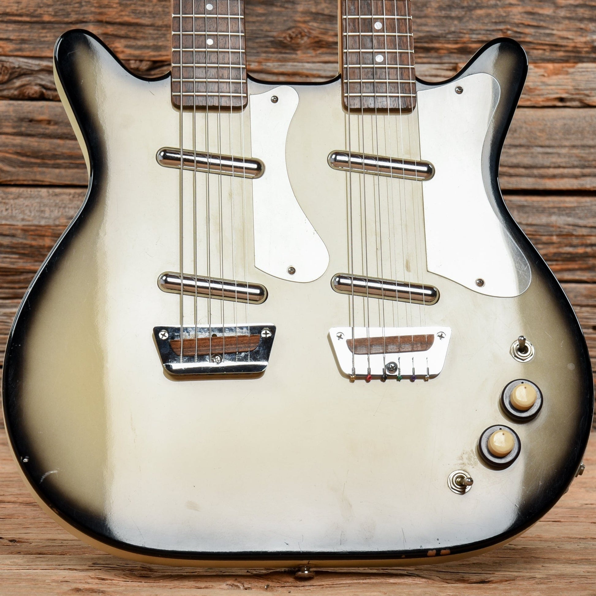 Danelectro Doubleneck 6/6 Standard Baritone Blackburst Electric Guitars / Solid Body