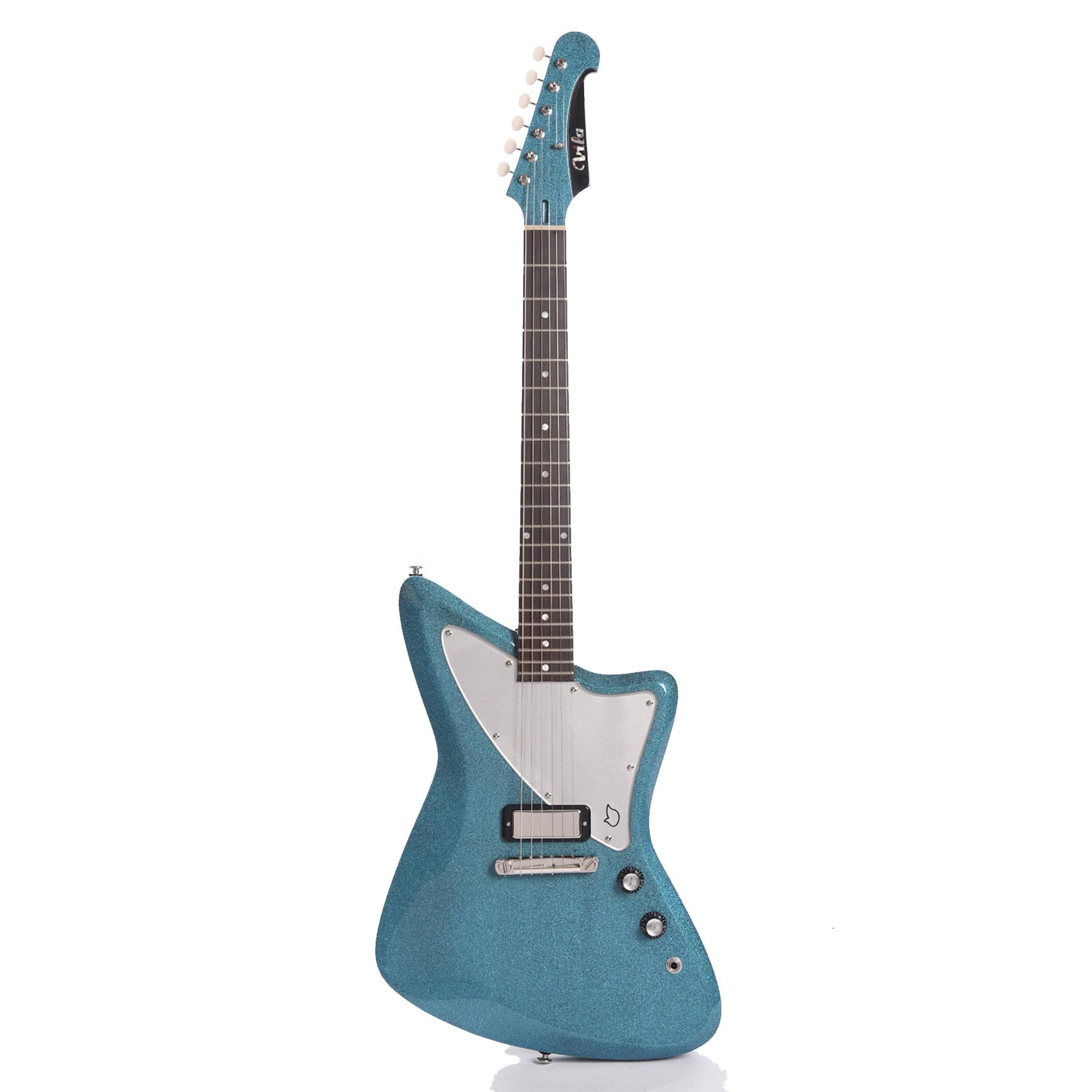 Diego Vila Austral Joan B Sparkle Ocean Blue Holographic w/Mini Humbucker Electric Guitars / Solid Body