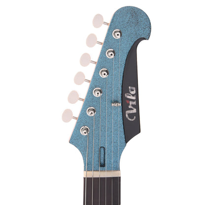 Diego Vila Austral Joan B Sparkle Ocean Blue Holographic w/Mini Humbucker Electric Guitars / Solid Body