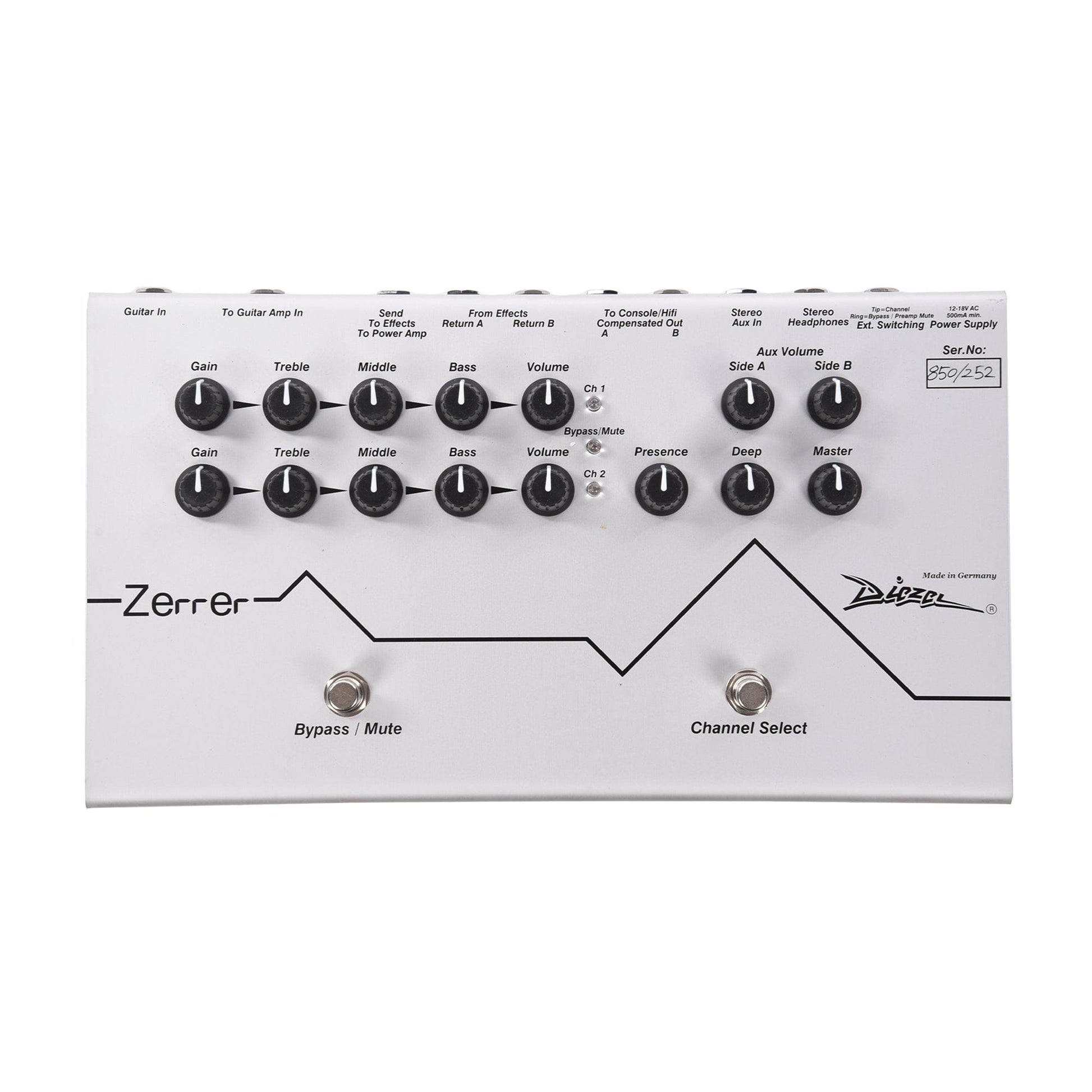 2 channel distortion pedal Diezel Zerrer 2-Channel Preamp & Distortion Pedal