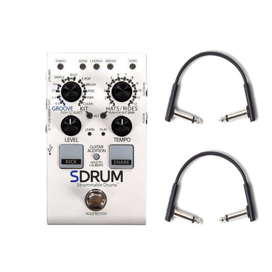 DigiTech SDRUM Auto-drummer Pedal w/RockBoard Flat Patch Cables Bundle Effects and Pedals / Loop Pedals and Samplers