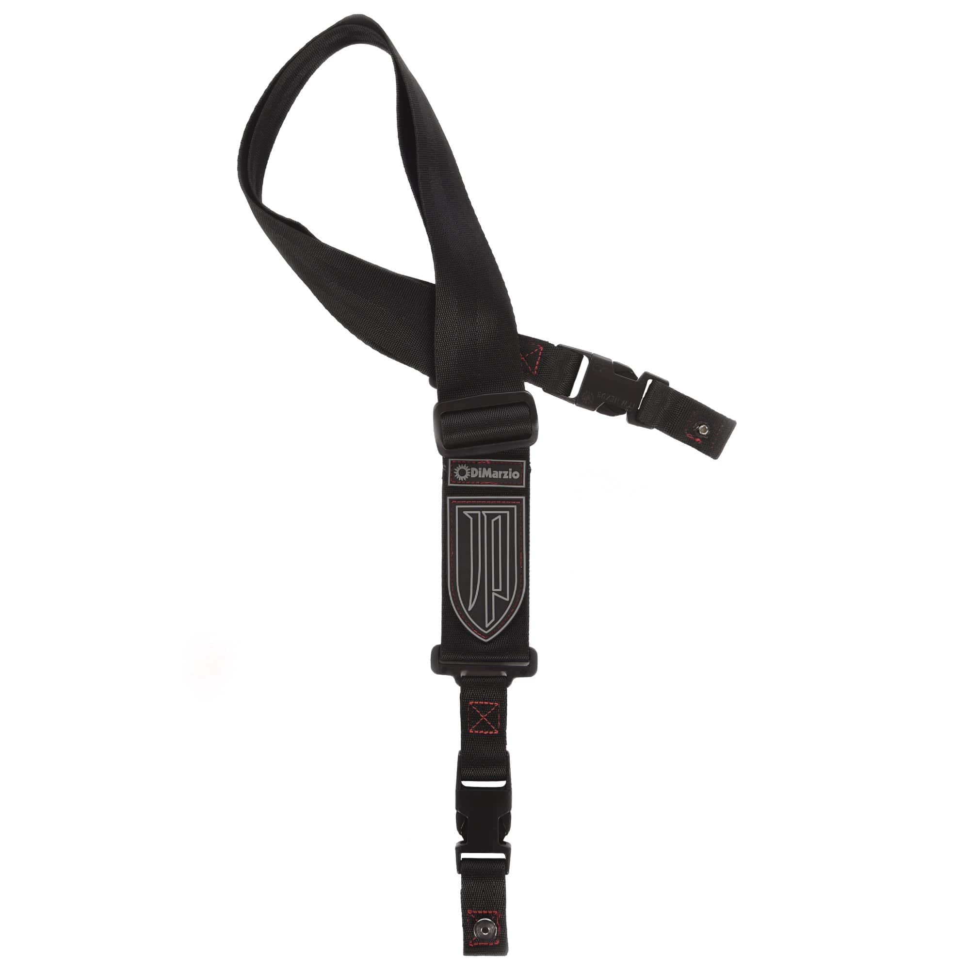 DiMarzio John Petrucci ClipLock Quick Release Guitar Strap 2-Inch Black w/Red Stitching Accessories / Straps