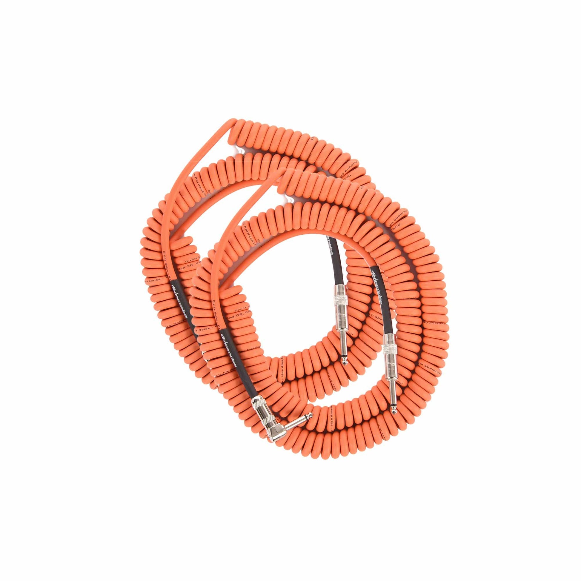 Divine Noise Curly Cable Orange 30' Straight/Right Angle 2 Pack Bundle Accessories / Cables