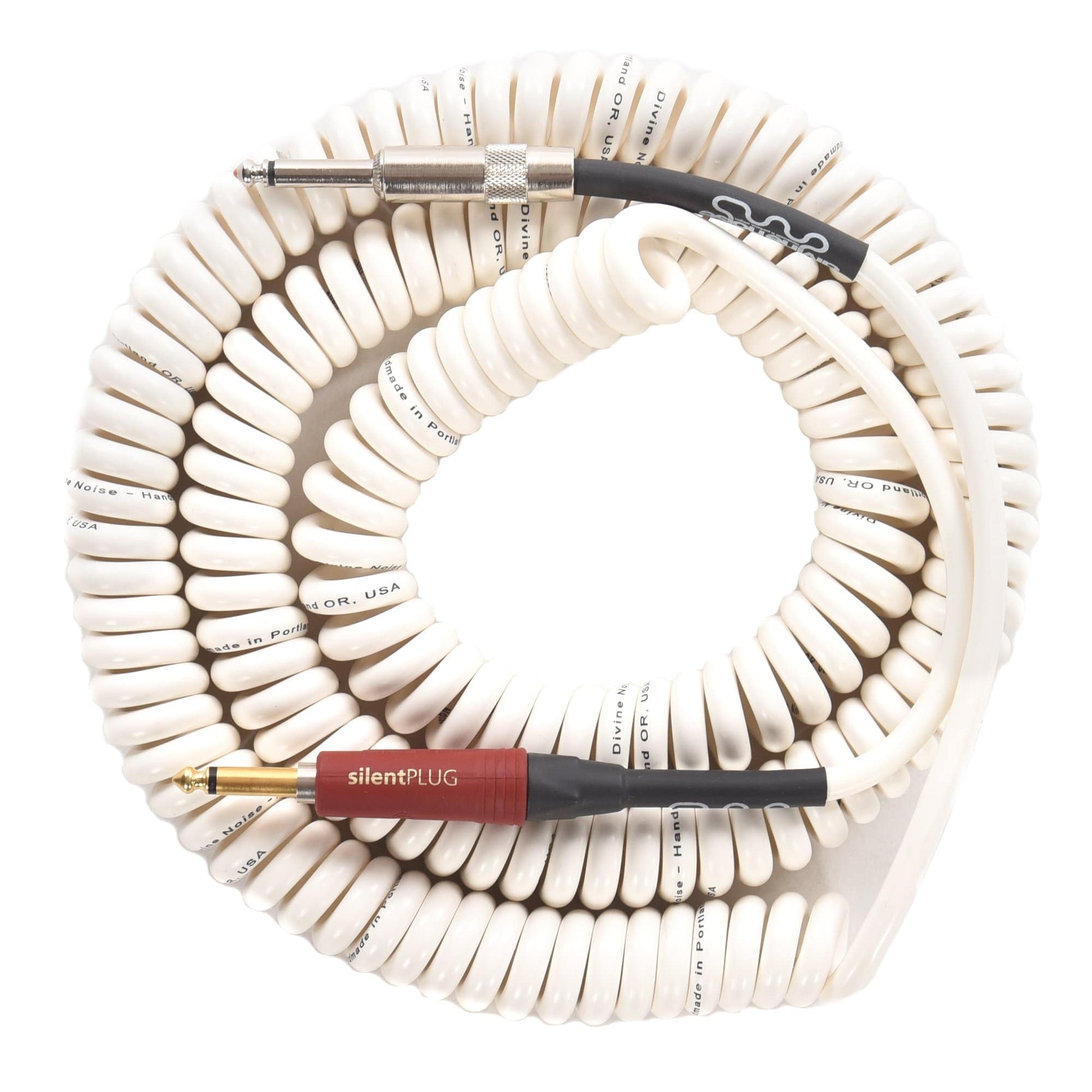 Divine Noise Curly Cable White 30' Silent Straight/Straight Accessories / Cables