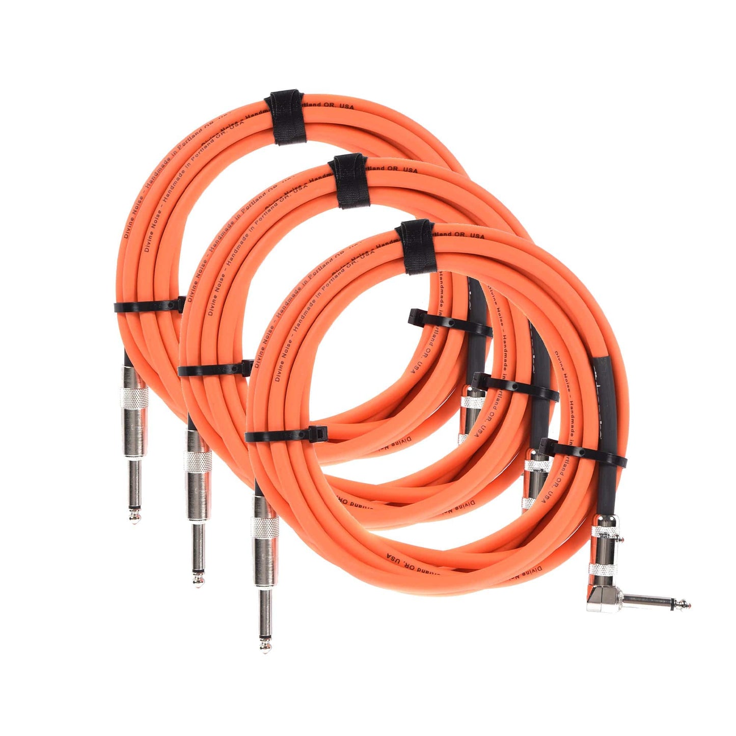 Divine Noise Straight Cable Orange 15' Straight/Right Angle 3 Pack Bundle Accessories / Cables