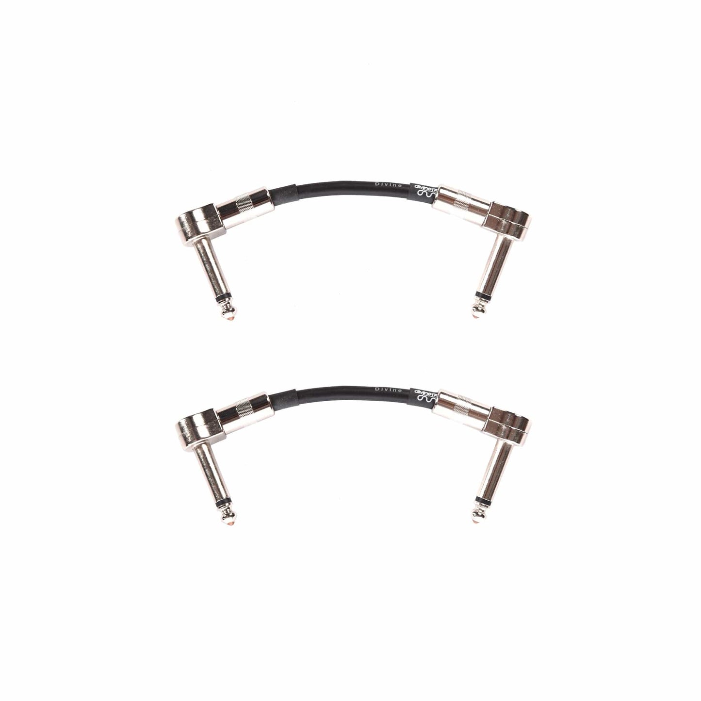 Divine Noise Teenie Patch Cable Black 4" VLP Angle-VLP Angle 2 Pack Bundle Accessories / Cables