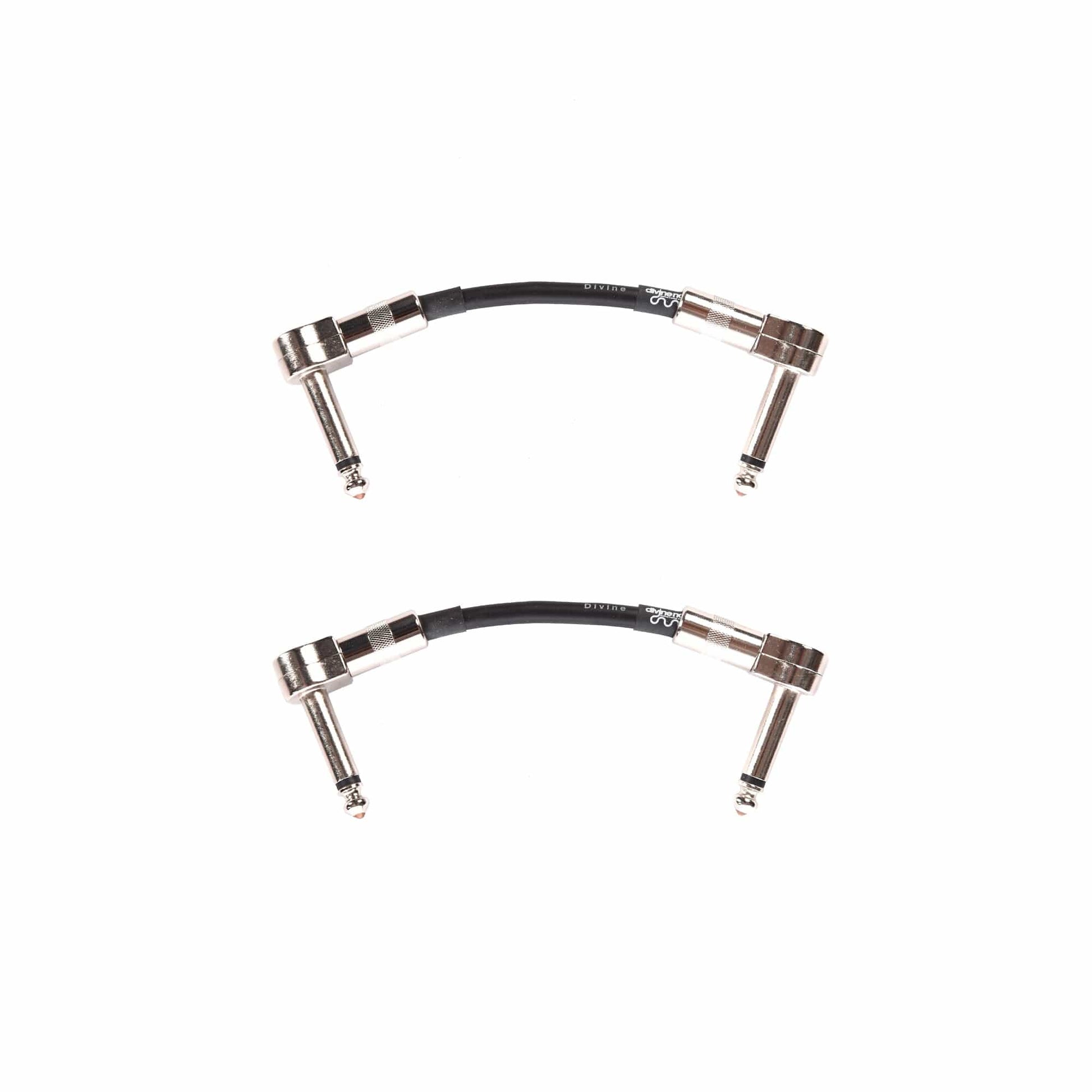 Divine Noise Teenie Patch Cable Black 4" VLP Angle-VLP Angle 2 Pack Bundle Accessories / Cables