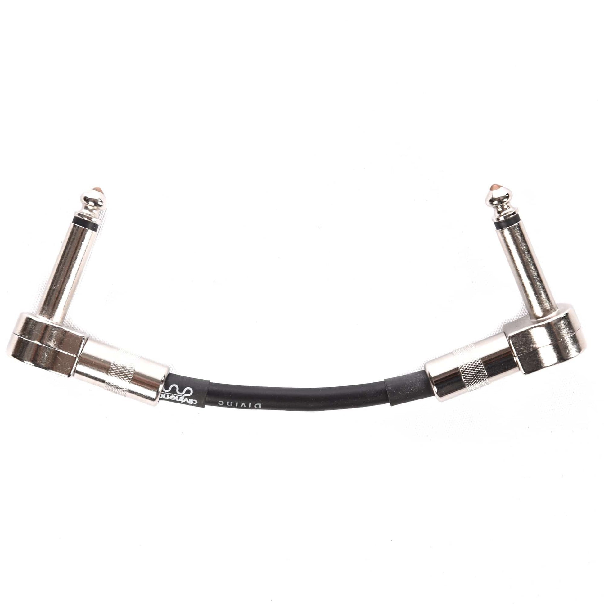 Divine Noise Teenie Patch Cable Black 4" VLP Angle-VLP Angle Accessories / Cables