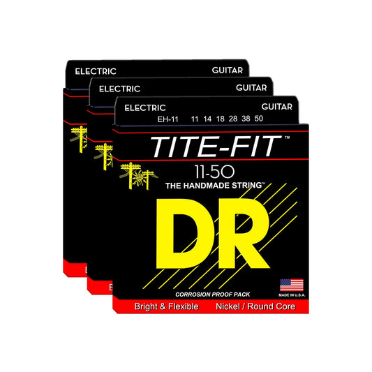 DR Strings EH-11 Tite Fit Electric 11-50 3 Pack Bundle Accessories / Strings / Guitar Strings
