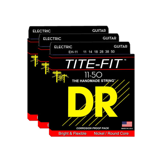 DR Strings EH-11 Tite Fit Electric 11-50 3 Pack Bundle Accessories / Strings / Guitar Strings