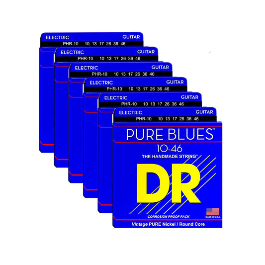 DR Strings PHR-10 Pure Blues Electric 10-46 6 Pack Bundle Accessories / Strings / Guitar Strings