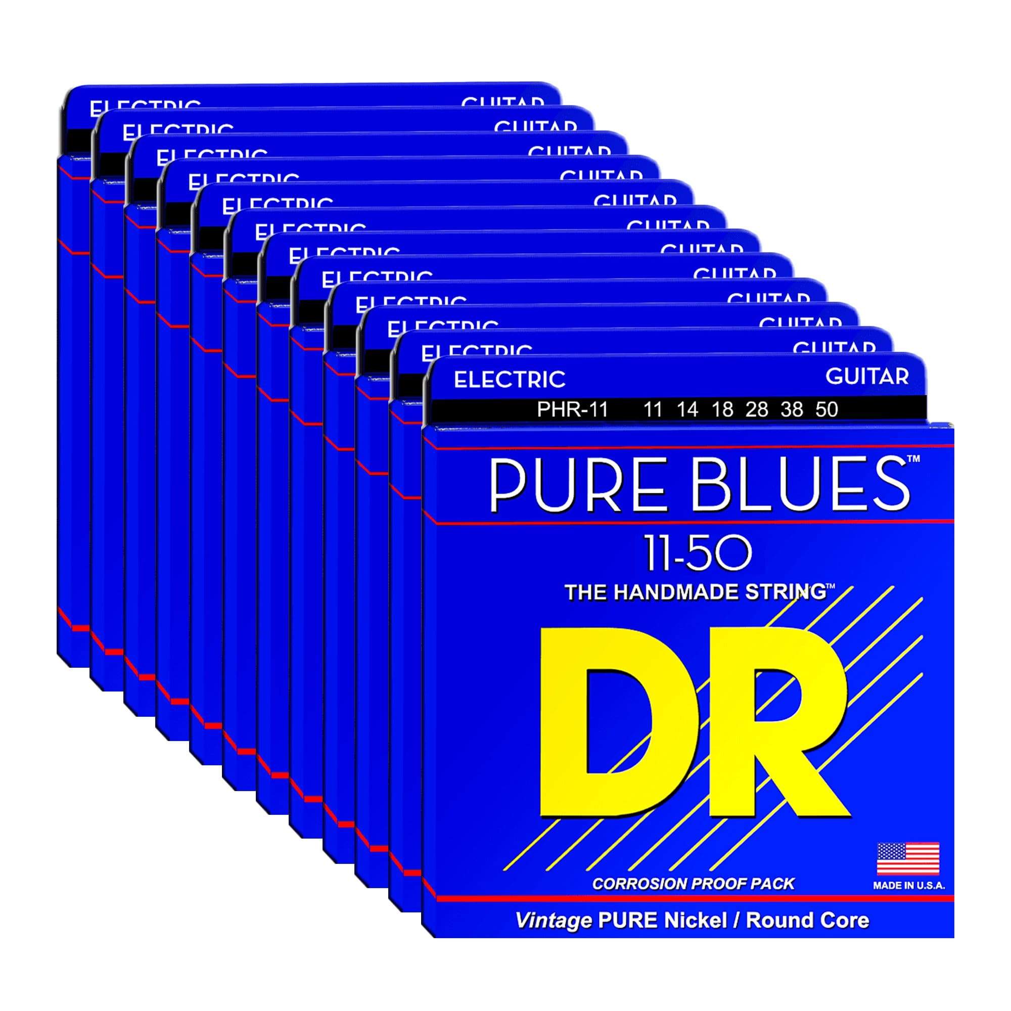 DR Strings PHR-11 Pure Blues Electric 11-50 12 Pack Bundle Accessories / Strings / Guitar Strings