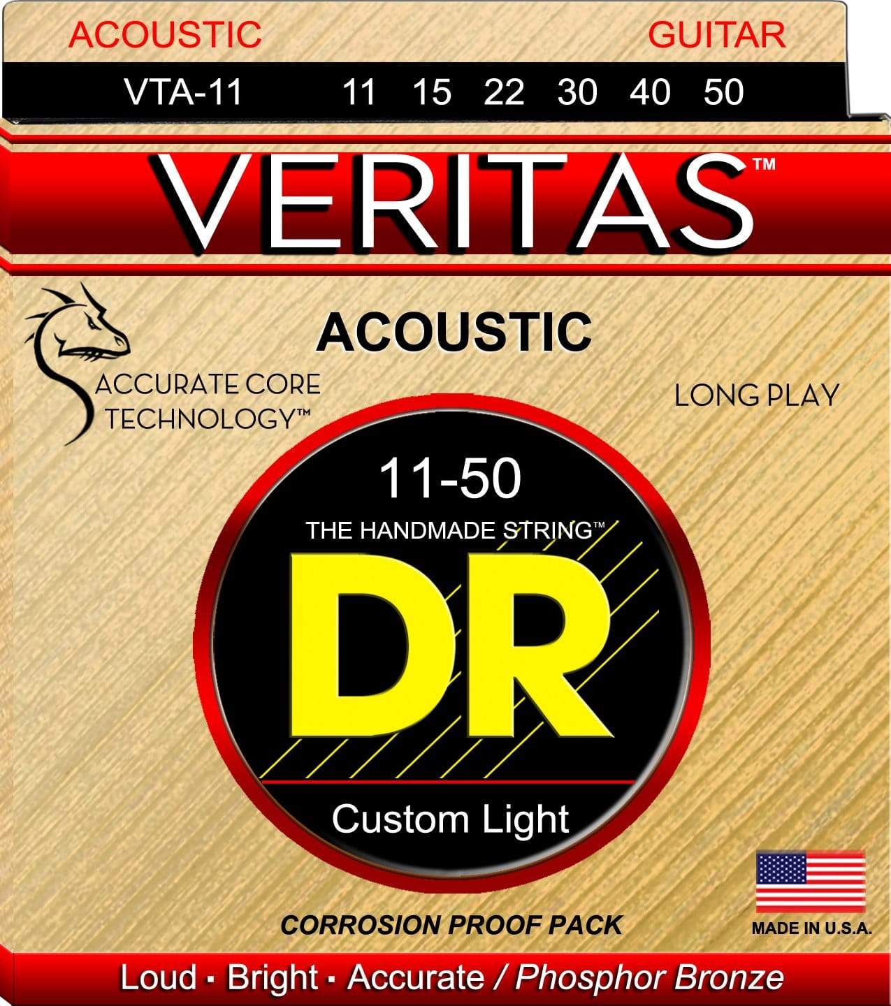 DR Strings VTA-11 Veritas Acoustic 11-50 Accessories / Strings / Guitar Strings