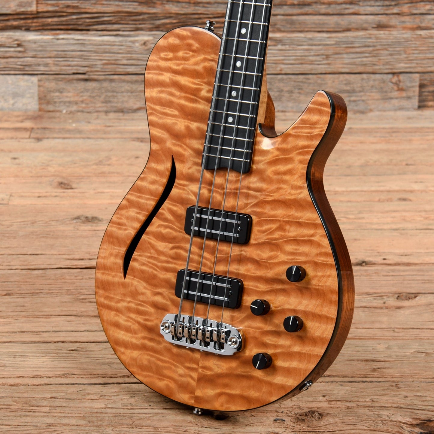 Drake Custom Cricket Semi-Hollow Medium Scale Bass Natural 2017 Bass Guitars / 4-String