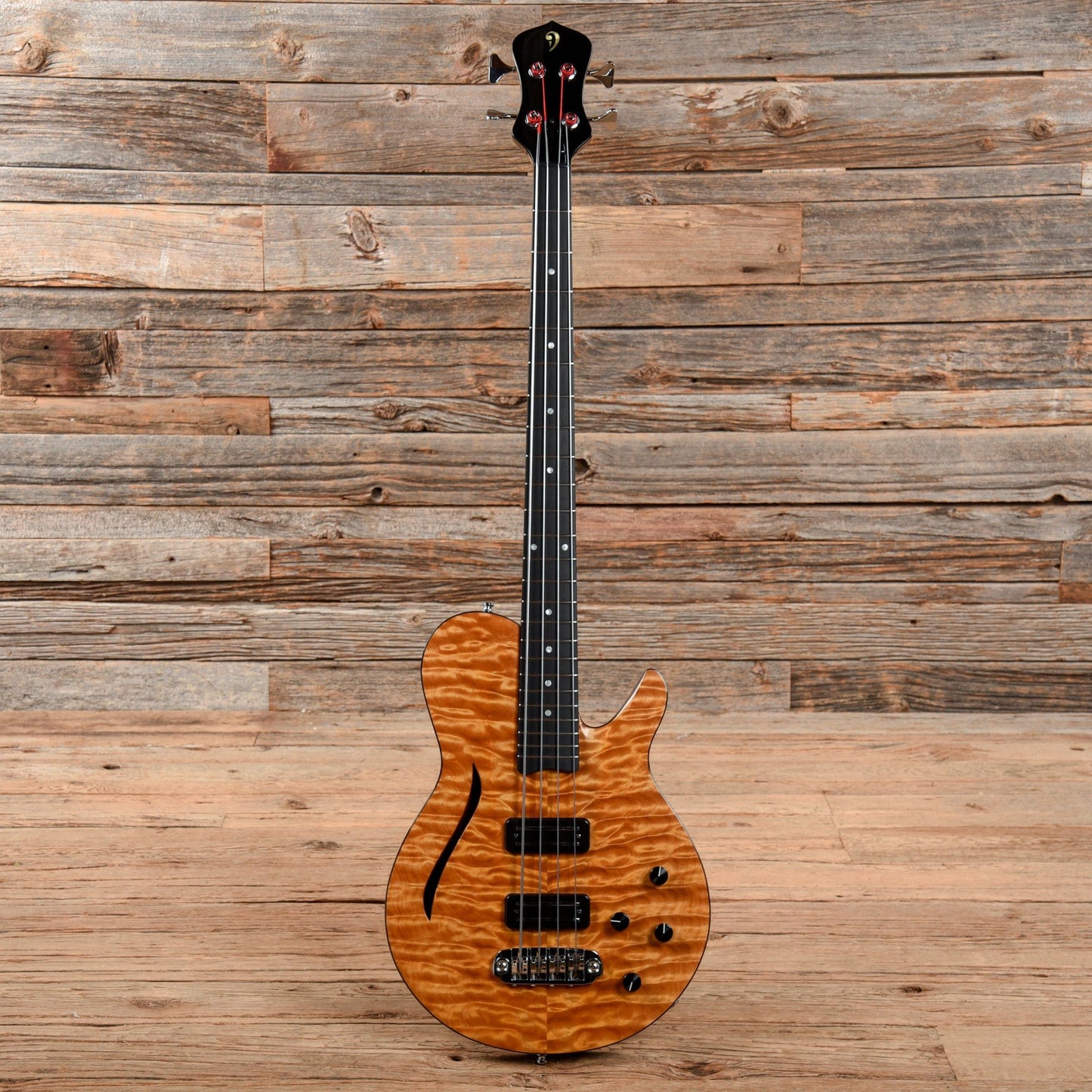 Drake Custom Cricket Semi-Hollow Medium Scale Bass Natural 2017 Bass Guitars / 4-String