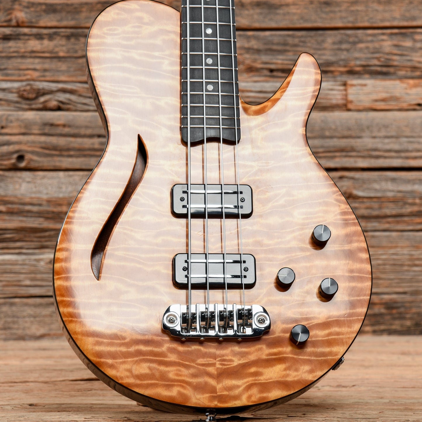 Drake Custom Cricket Semi-Hollow Medium Scale Bass Natural 2017 Bass Guitars / 4-String