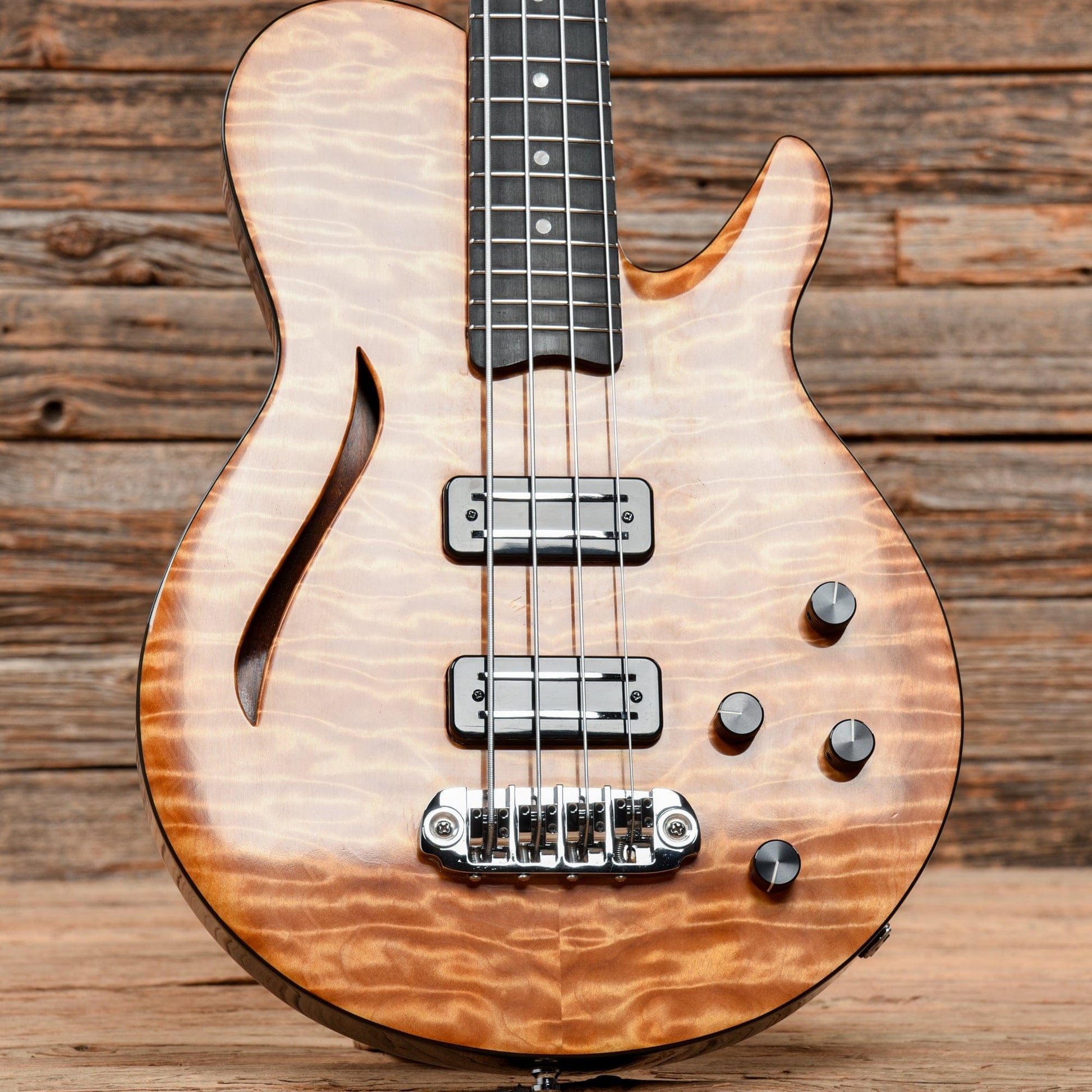 Drake Custom Cricket Semi-Hollow Medium Scale Bass Natural 2017 Bass Guitars / 4-String