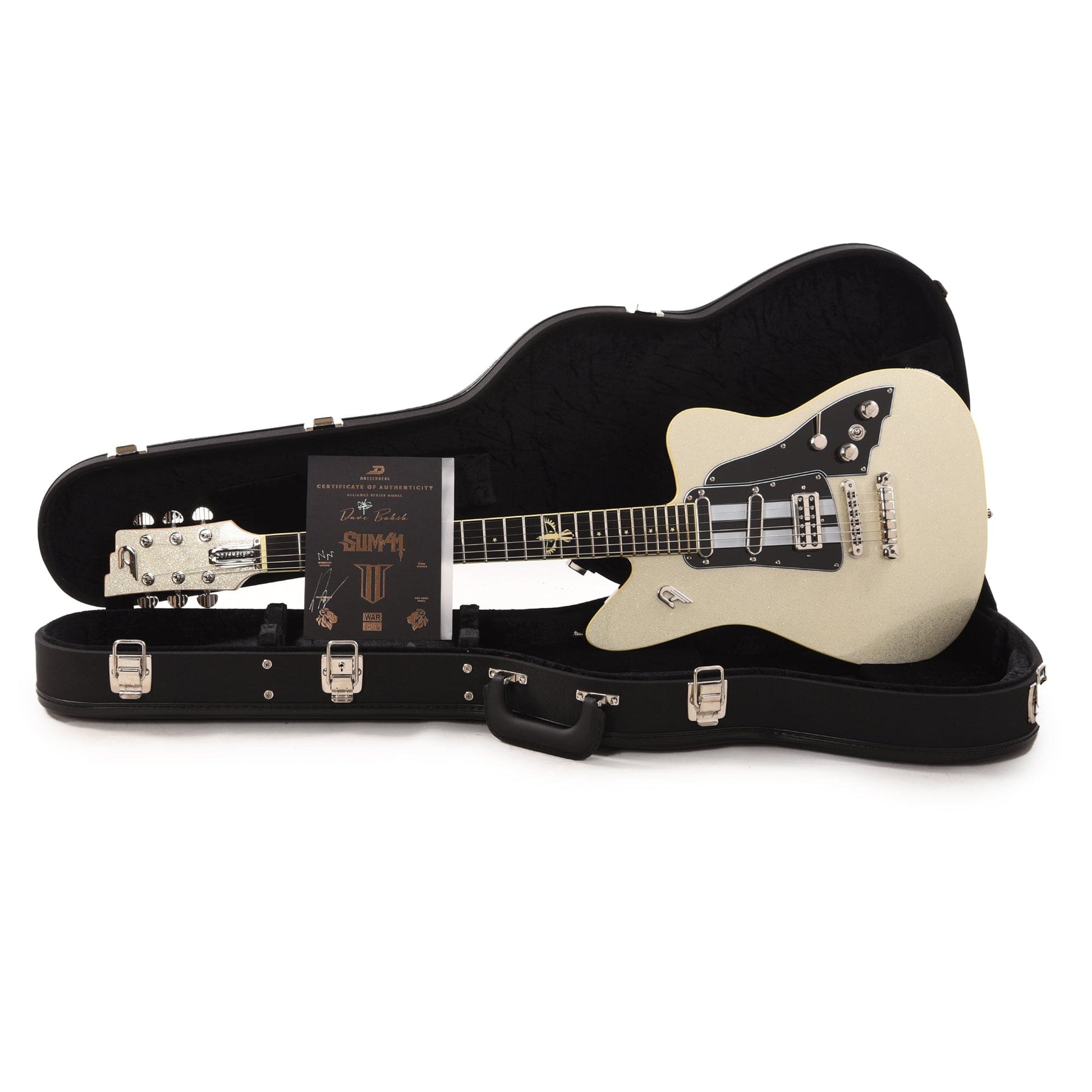 Duesenberg Alliance Dave Baksh Signature White Sparkle Electric Guitars / Solid Body