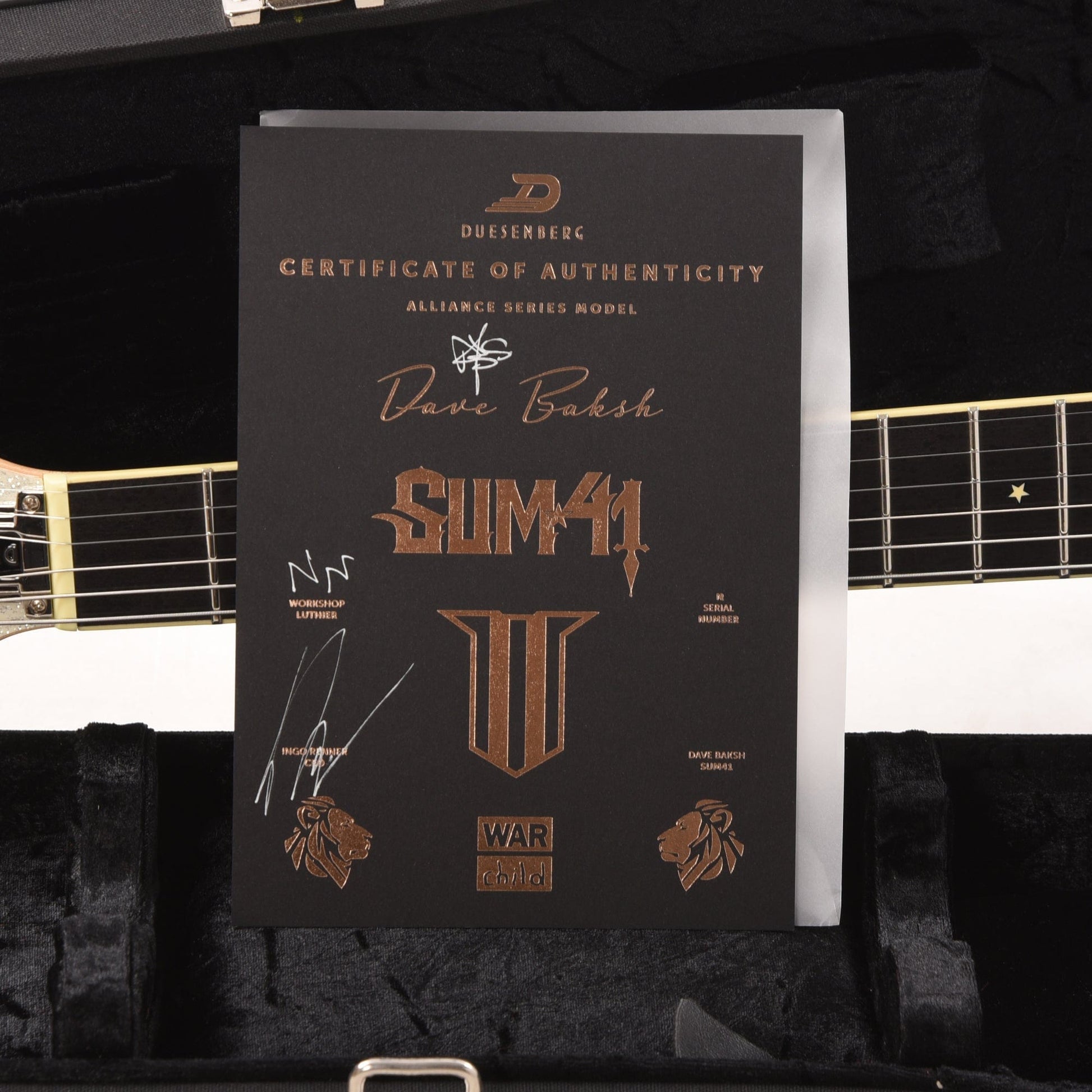 Duesenberg Alliance Dave Baksh Signature White Sparkle Electric Guitars / Solid Body