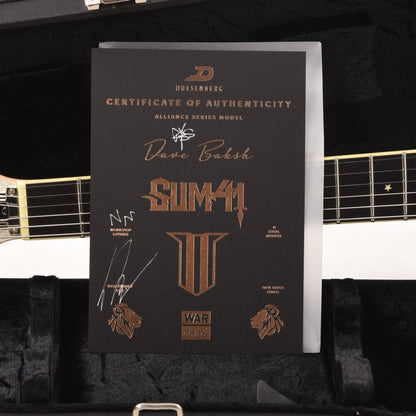 Duesenberg Alliance Dave Baksh Signature White Sparkle Electric Guitars / Solid Body