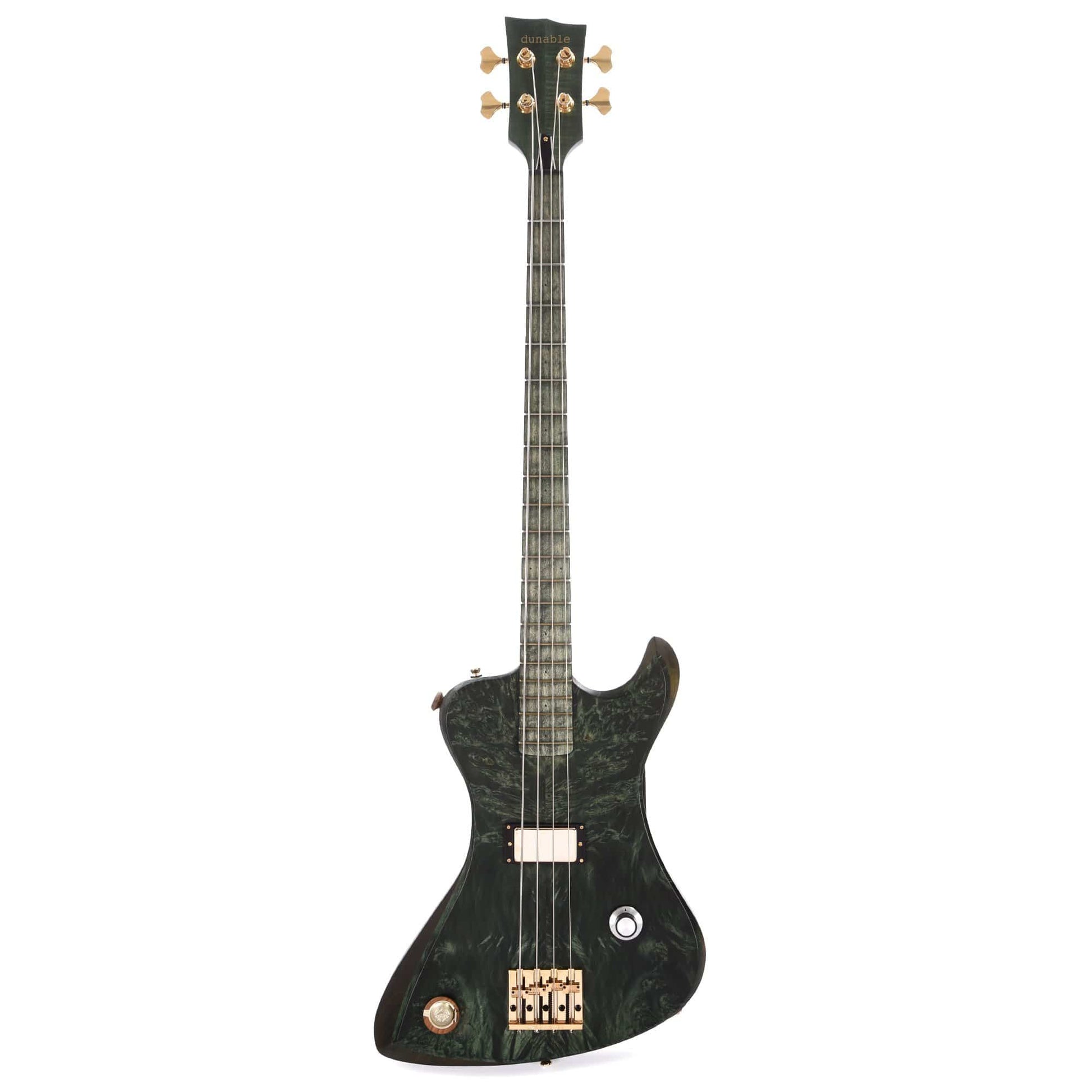 Dunable R2 Bass Burl Top Transparent Green Flame Maple Neck w/Bigfoot Pickup & Built in Pipe Bass Guitars / 4-String