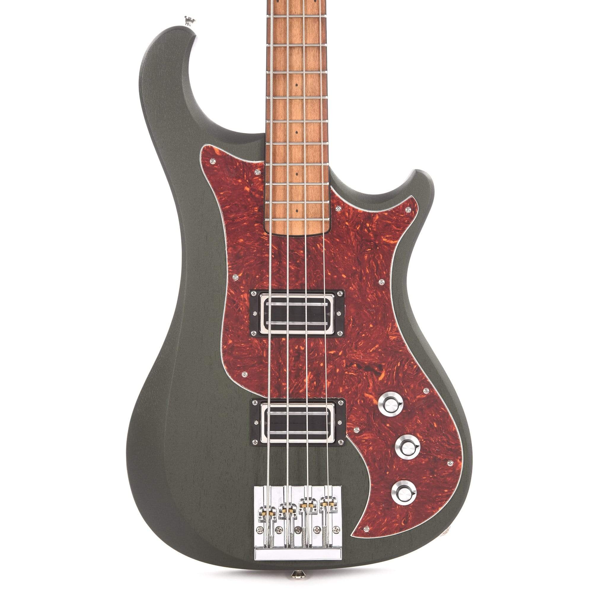 Dunable Thunderclapper Metallic Jeep Green Matte w/Baphomet Pickup Bass Guitars / 4-String