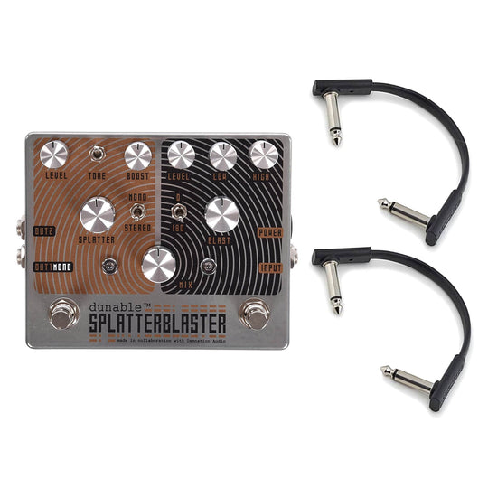 Dunable SplatterBlaster Stereo Fuzz and Distortion Pedal w/RockBoard Flat Patch Cables Bundle Effects and Pedals / Distortion,Effects and Pedals / Fuzz