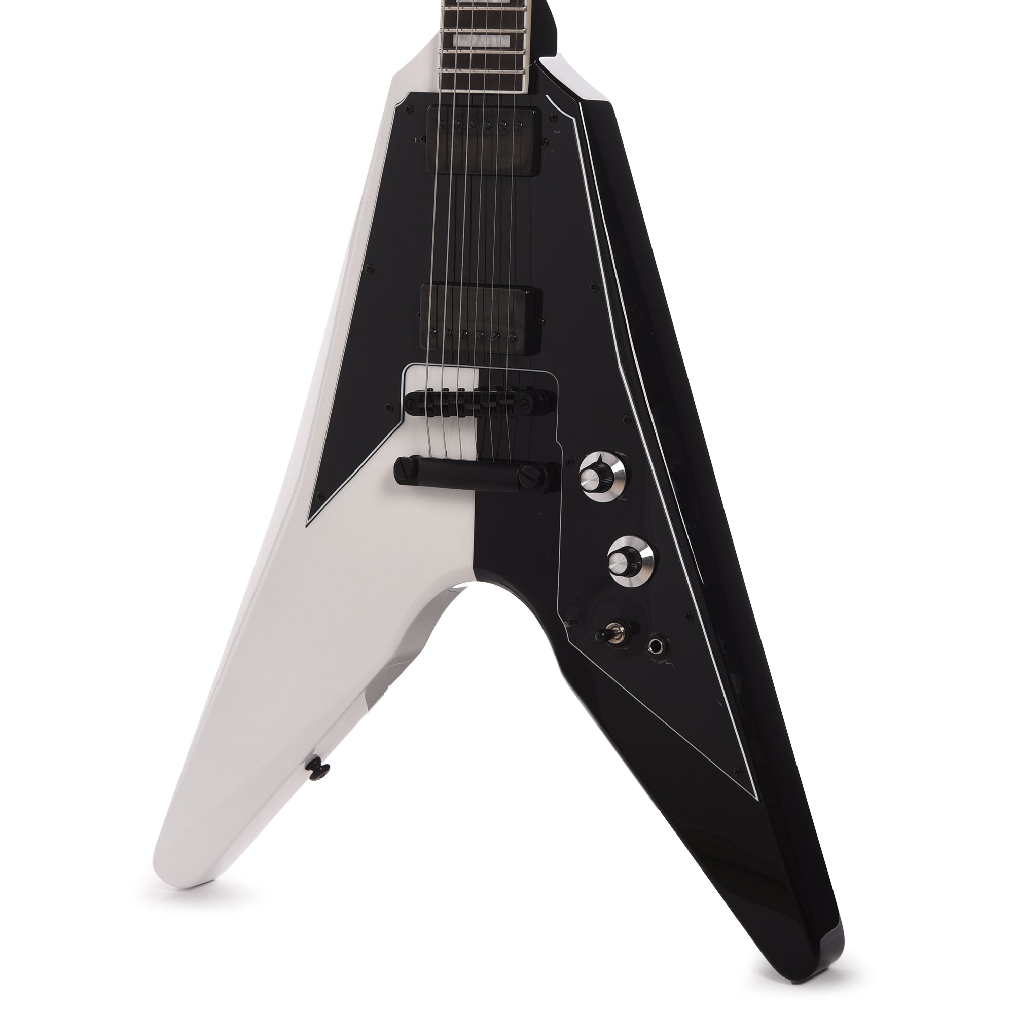 Dunable DE Asteroid Gloss White/Black Split w/Pearl Blocks (Limited to 10 Units) Electric Guitars / Solid Body