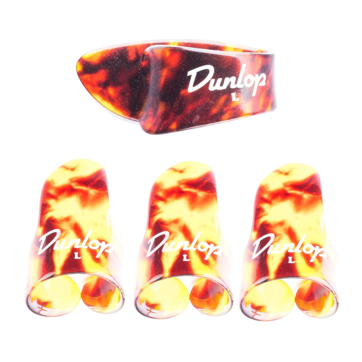 Dunlop Fingerpick Plastic Shell Large Player Pack (3 Fingerpicks & 1 Thumbpick) 4 Pack Bundle Accessories / Picks