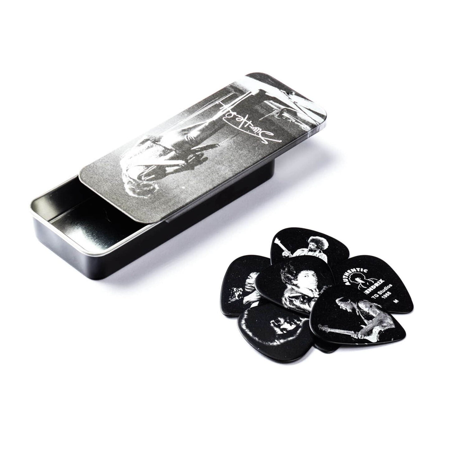 Dunlop Jimi Hendrix Silver Portrait Guitar Pick Tin - Medium Accessories / Picks