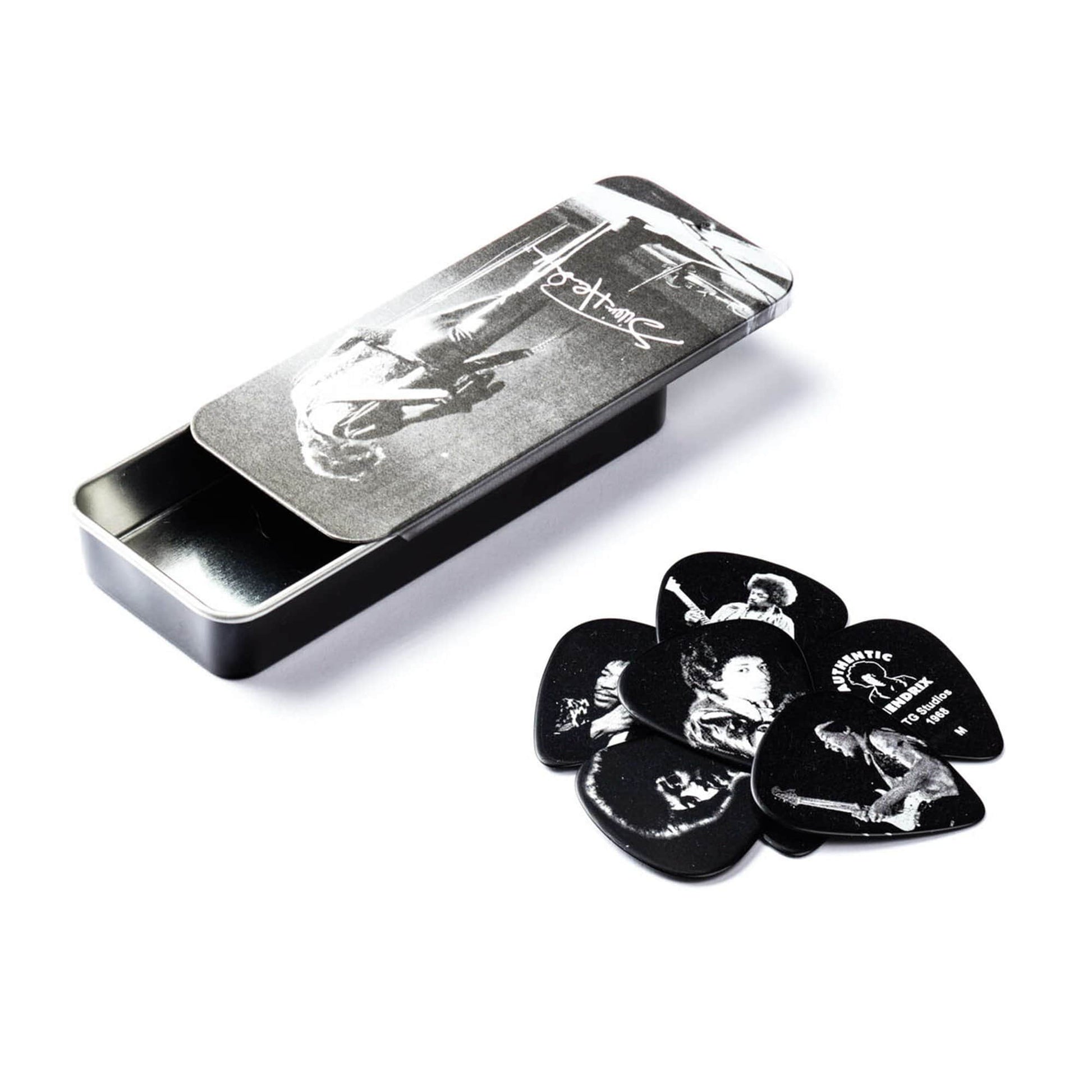Dunlop Jimi Hendrix Silver Portrait Guitar Pick Tin - Medium Accessories / Picks