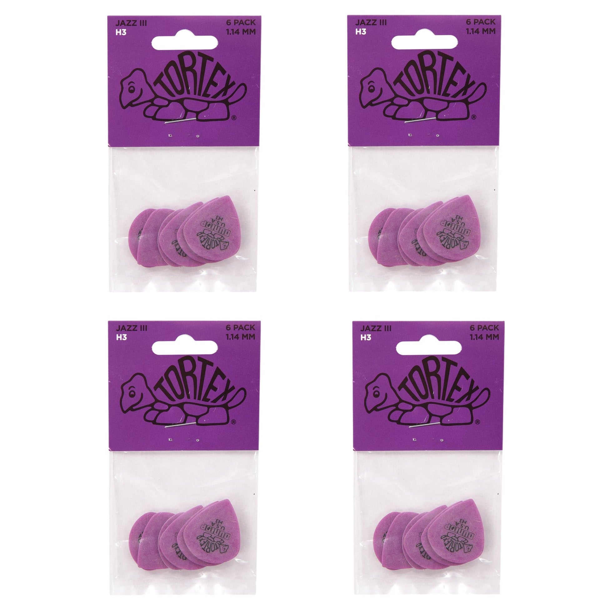 Dunlop Tortex Jazz III 1.14mm Player's Pack 24 Pack Bundle Accessories / Picks