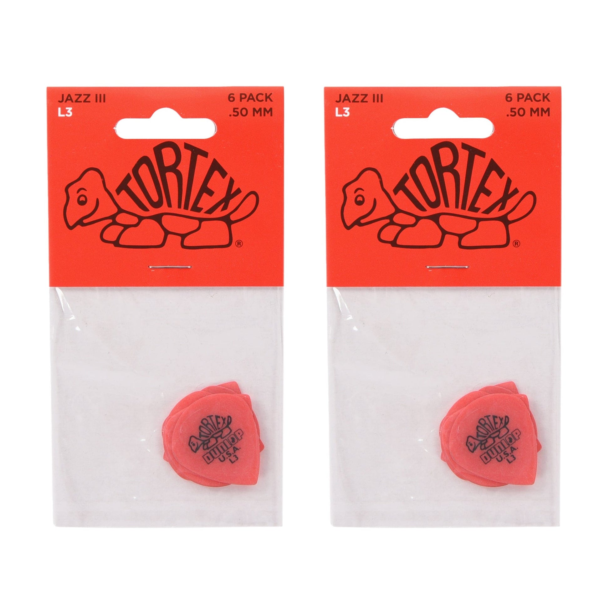 Dunlop Tortex Jazz III .50mm Player's Pack 12 Pack Bundle Accessories / Picks