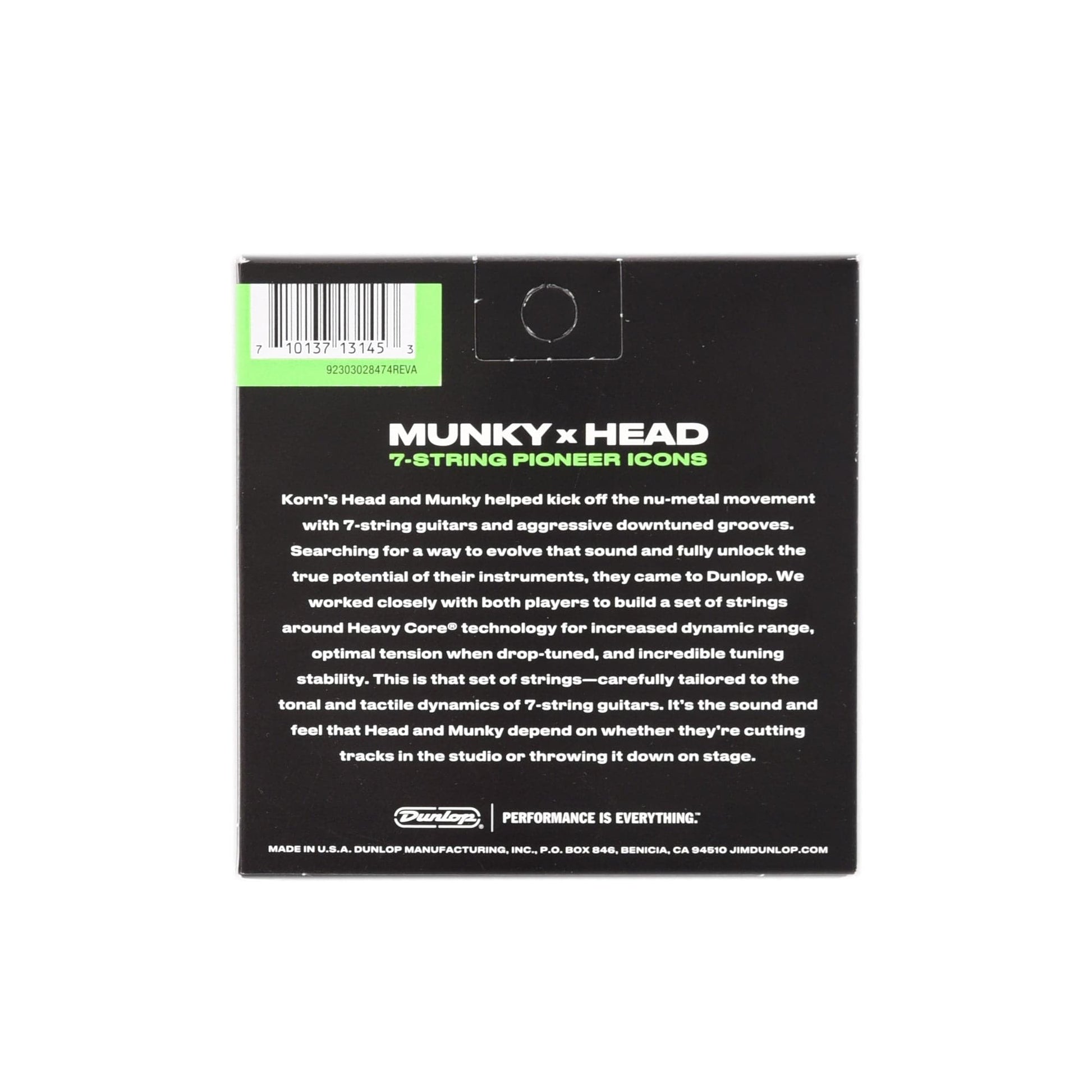 Dunlop String Lab Artist KRHCN1065 Korn Munky x Head 7-String Set 10-65 Accessories / Strings / Guitar Strings