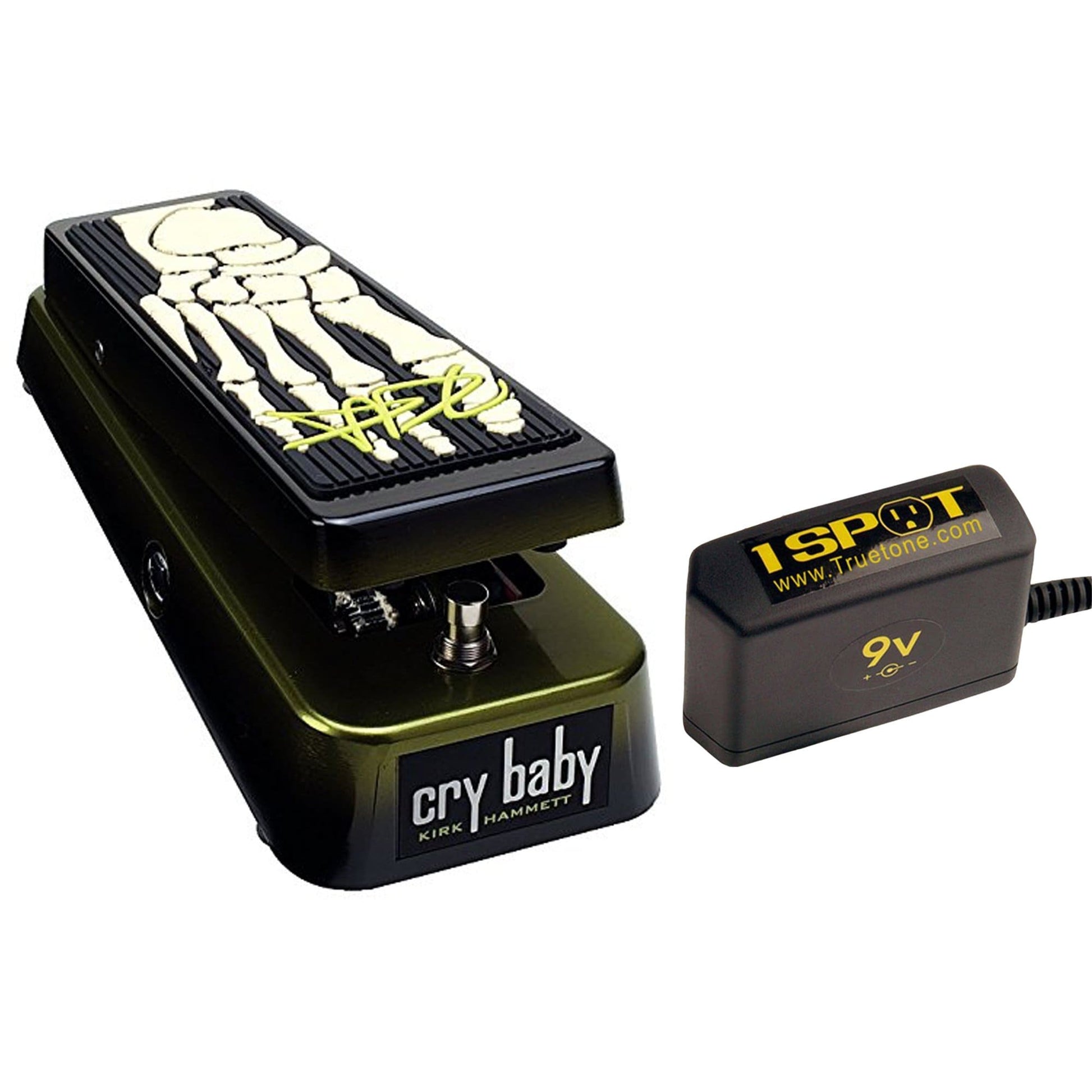 Dunlop KH95 Kirk Hammett Signature Cry Baby Wah Wah Bundle w/ Truetone 1 Spot Space Saving 9v Adapter