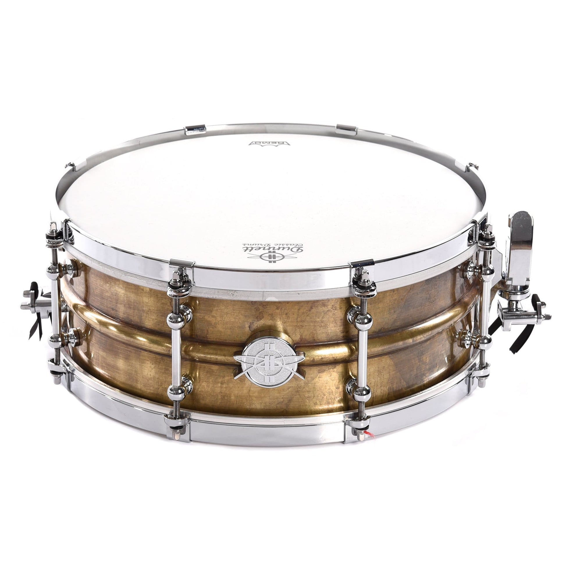 Dunnett 5.5x14 2N Beaded Raw Brass Straight Edge Snare Drum w/Single Flanged Hoops Drums and Percussion / Acoustic Drums / Snare