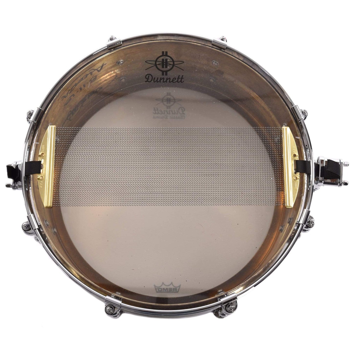 Dunnett 5.5x14 2N Beaded Raw Brass Straight Edge Snare Drum w/Single Flanged Hoops Drums and Percussion / Acoustic Drums / Snare