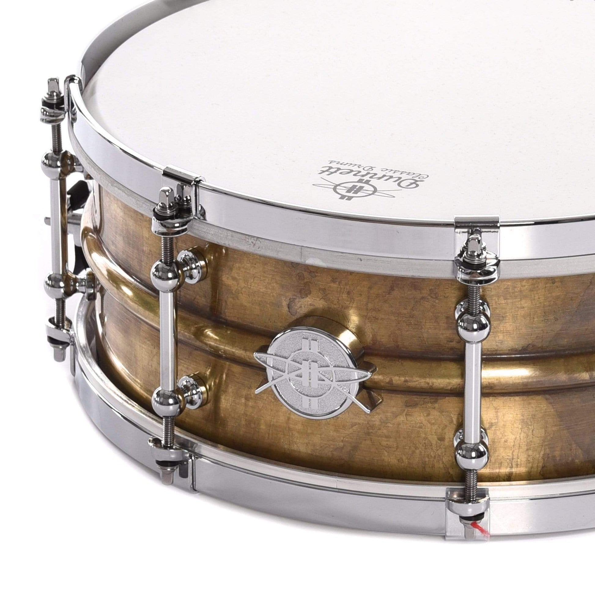 Dunnett 5.5x14 2N Beaded Raw Brass Straight Edge Snare Drum w/Single Flanged Hoops Drums and Percussion / Acoustic Drums / Snare