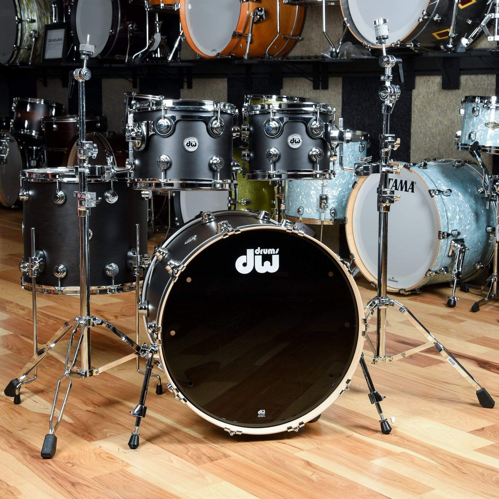 DW Collector's Series 10/12/16/22 4pc. Maple Drum Kit Ebony Satin Oil Drums and Percussion / Acoustic Drums / Full Acoustic Kits