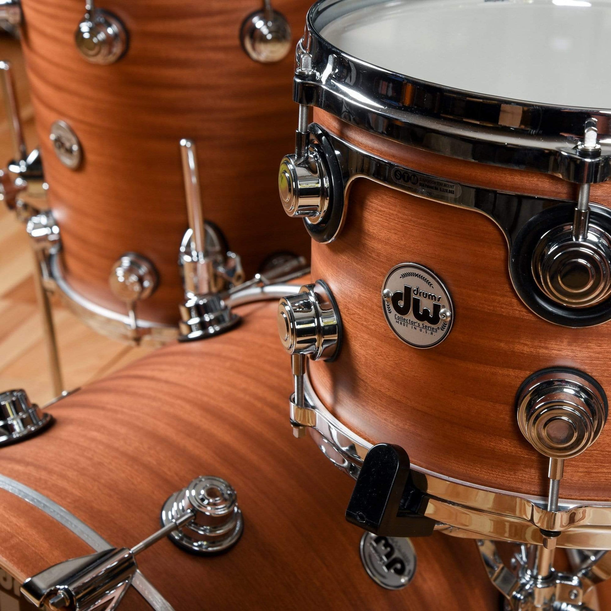 DW Collector's Series 12/14/18 3pc. Mahogany/Spruce Drum Kit Natural Hard Satin w/Die Cast Hoops Drums and Percussion / Acoustic Drums / Full Acoustic Kits