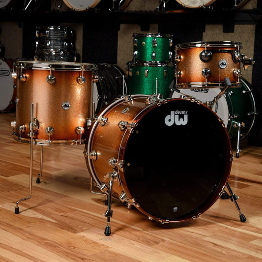 DW Collector's Series 13/16/22 3pc. Cherry/Mahogany Drum Kit Copper Glitz Drums and Percussion / Acoustic Drums / Full Acoustic Kits