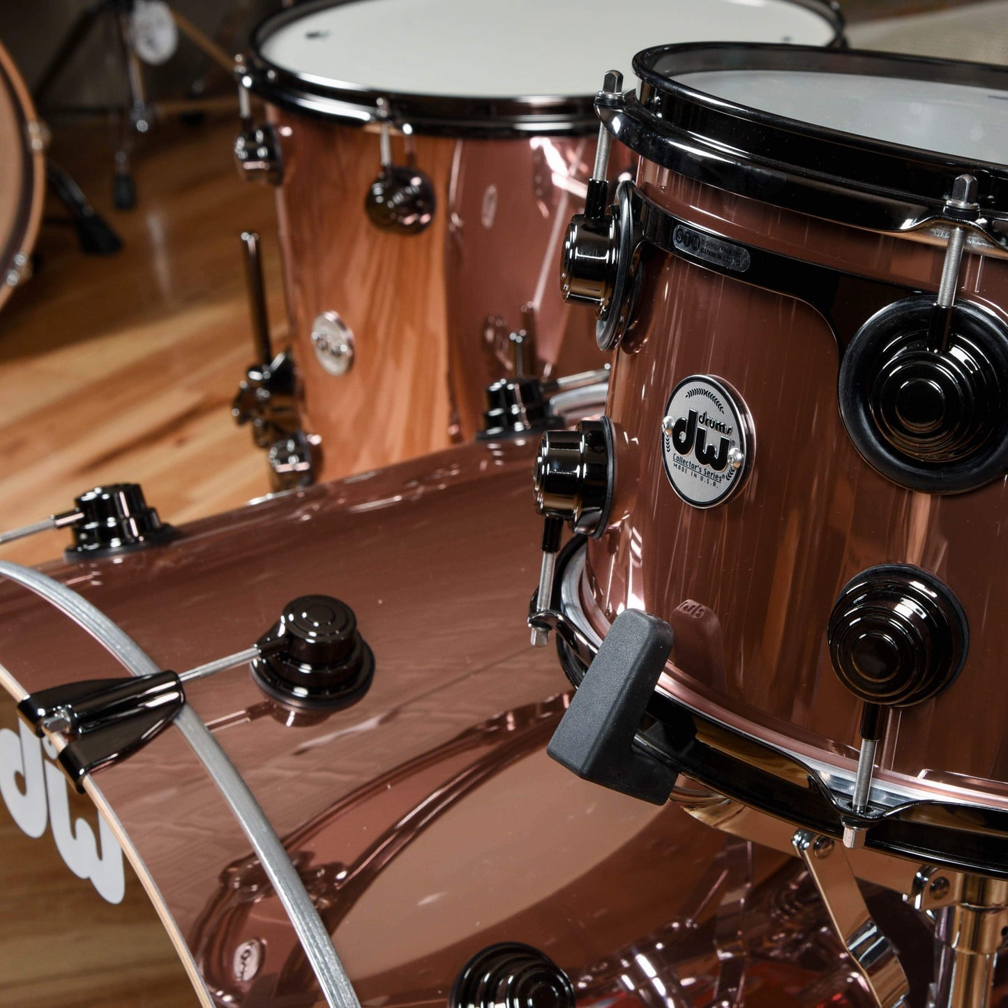 DW Collector's Series 13/16/22 3pc. Maple/Mahogany Drum Kit Rose Copper w/Black Nickel Hardware Drums and Percussion / Acoustic Drums / Full Acoustic Kits
