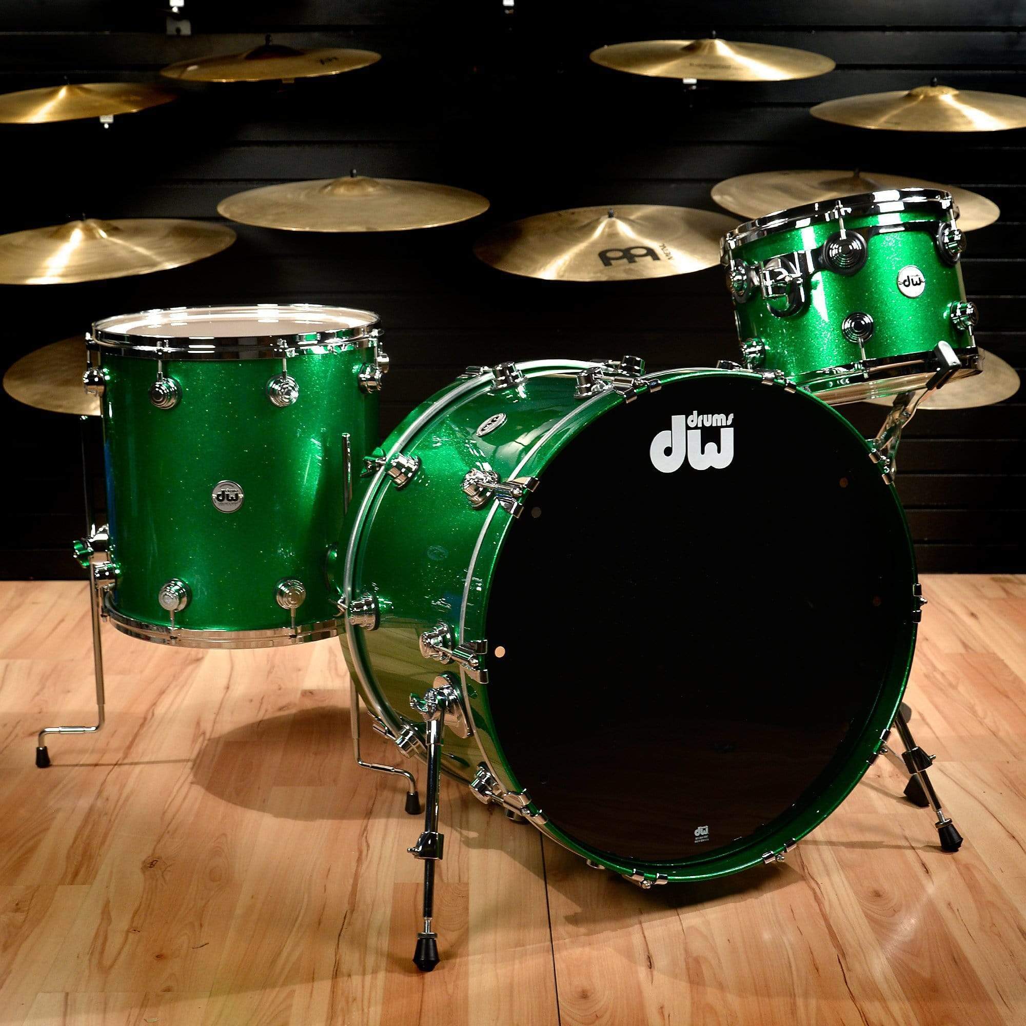 DW Collector's Series 13/16/24 3pc. Maple Drum Kit Green Sparkle Speci