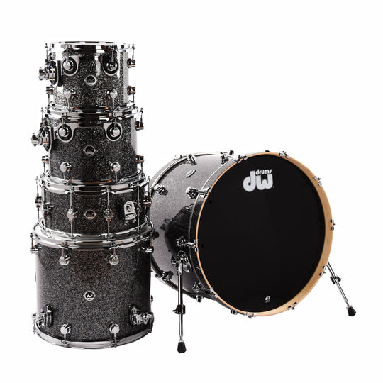 DW DWe 10/12/16/22/6.5x14 5pc Acoustic Electronic Shell Pack Black Galaxy Drums and Percussion / Acoustic Drums / Full Acoustic Kits