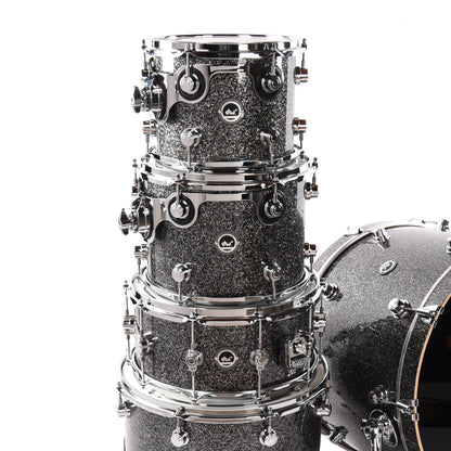 DW DWe 10/12/16/22/6.5x14 5pc Acoustic Electronic Shell Pack Black Galaxy Drums and Percussion / Acoustic Drums / Full Acoustic Kits