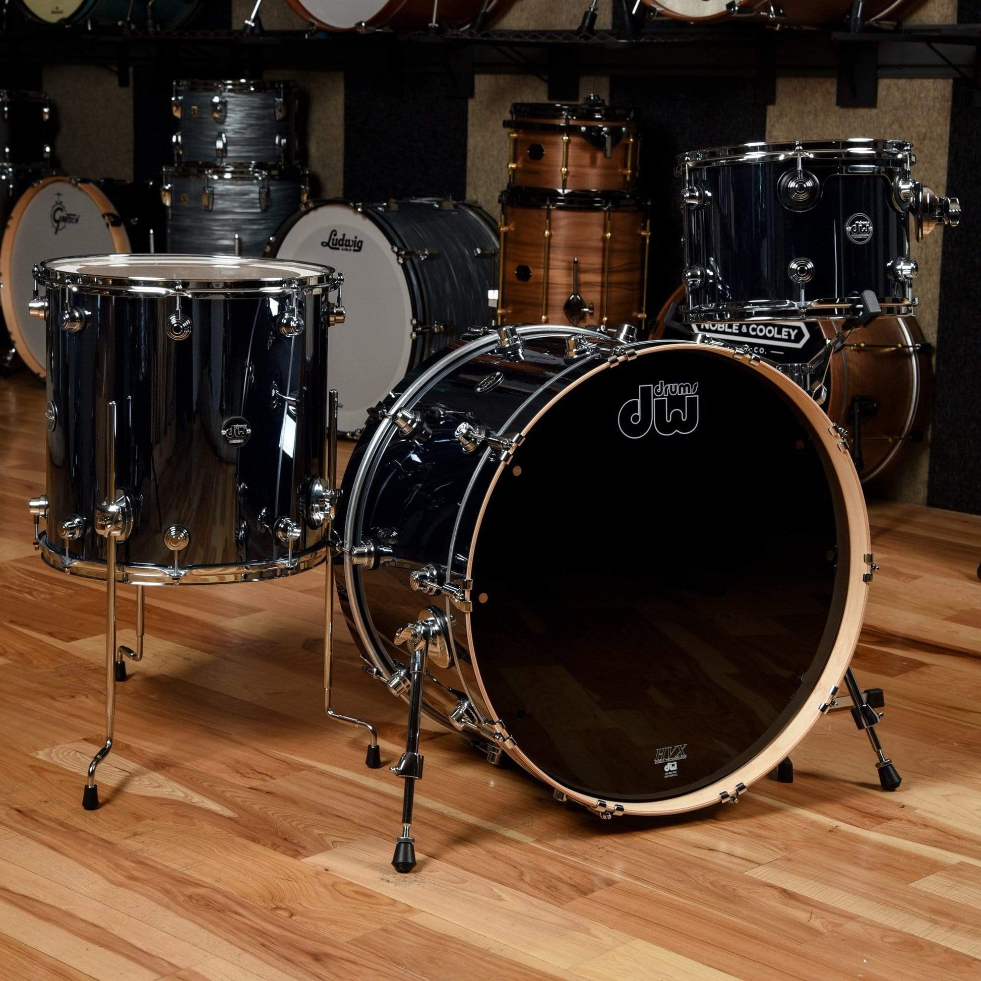 DW Performance Series 13/16/24 3pc. Drum Kit Chrome Shadow Drums and Percussion / Acoustic Drums / Full Acoustic Kits