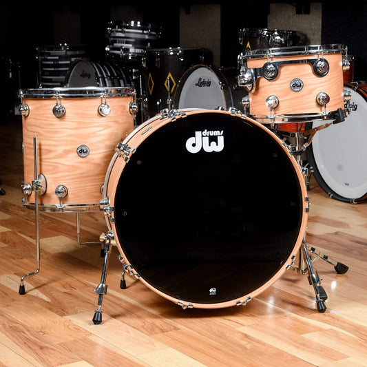 DW Pure Oak 13/16/24 3pc Drum Kit Natural Hard Satin Drums and Percussion / Acoustic Drums / Full Acoustic Kits